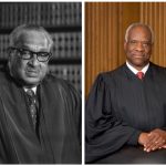 Thurgood Marshall, left, had a very different view of the purpose of the Supreme Court than his successor, Clarence Thomas. U.S. Supreme Court via Wikimedia Commons