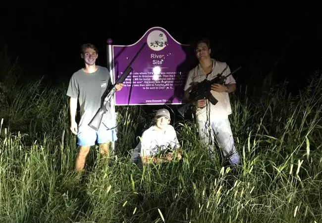 One of the students posted a photo to his private Instagram account in March showing the trio in front of a roadside plaque commemorating the site where Till’s body was recovered from the Tallahatchie River.