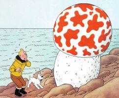 A detail from the cover of "The Mysterious Star," the Tintin comic book by Herge that seems to have inspired Kar Ove Knausgaard's "Morning Star."