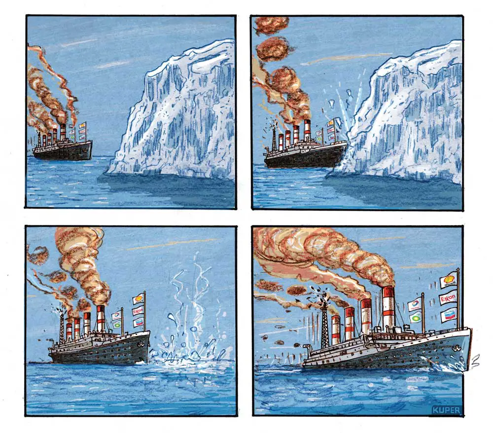 Titanic Fossil Fools by Peter Kuper, PoliticalCartoons.com