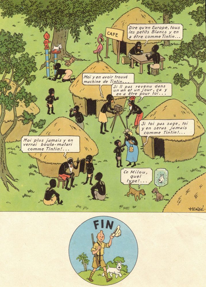 The final, particularly offensive frames of "Tintin in the Congo."