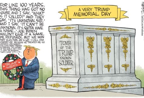 Trump Unknown Soldier Tomb by Rick McKee, CagleCartoons.com