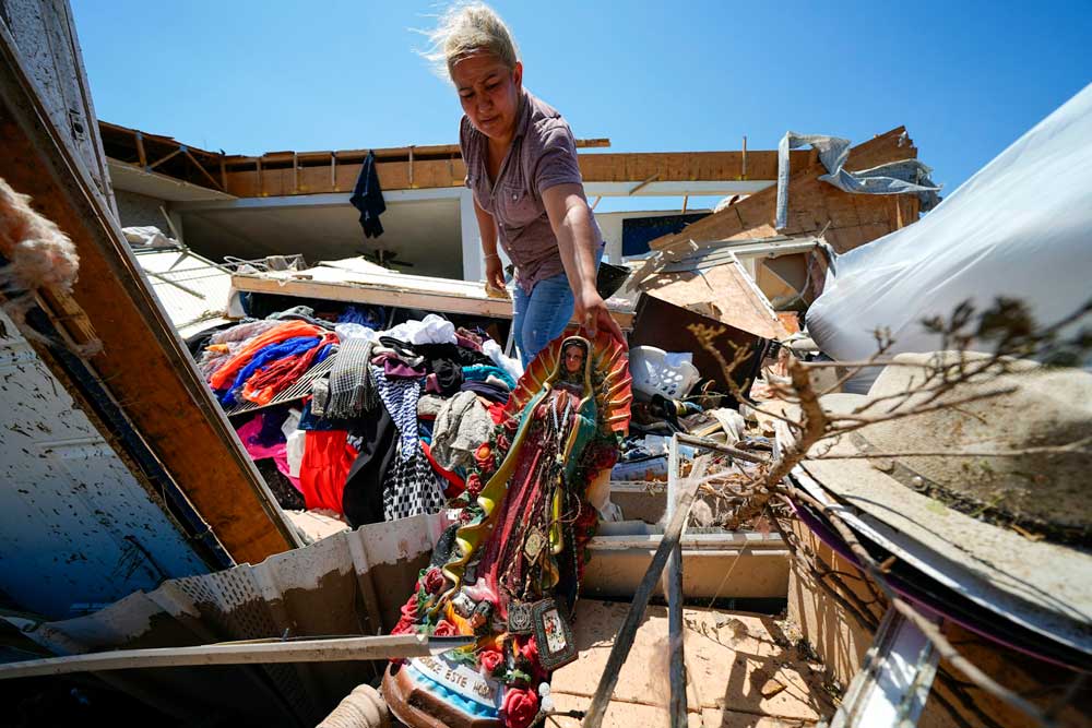 Juana Landeros and her husband and 9-year-old son survived a deadly tornado in Valley View, Texas, on May 26, 2024. 