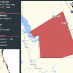 The zone in Flagler County covered by the noontime tornado warning, as issued by the National Weather Service. It included Bunnell, but not most areas of Palm Coast.