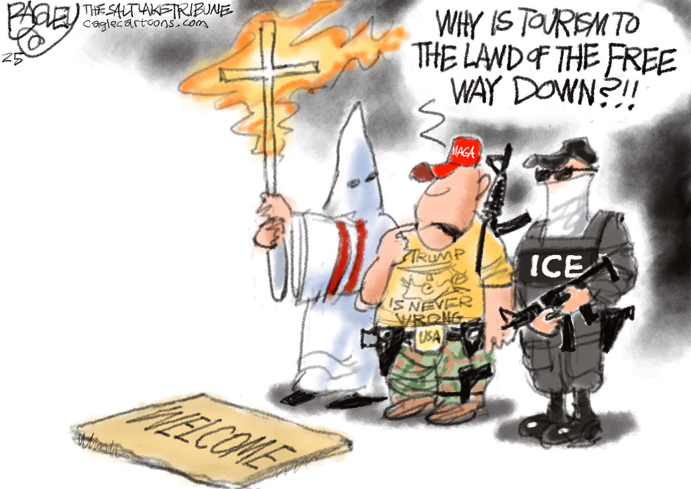 Tourism to USA by Pat Bagley, The Salt Lake Tribune,