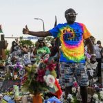 Charles McMillan, a witness to George Floyd’s murder, speaks at the site where Floyd was killed on May 25, 2020, in Minneapolis.