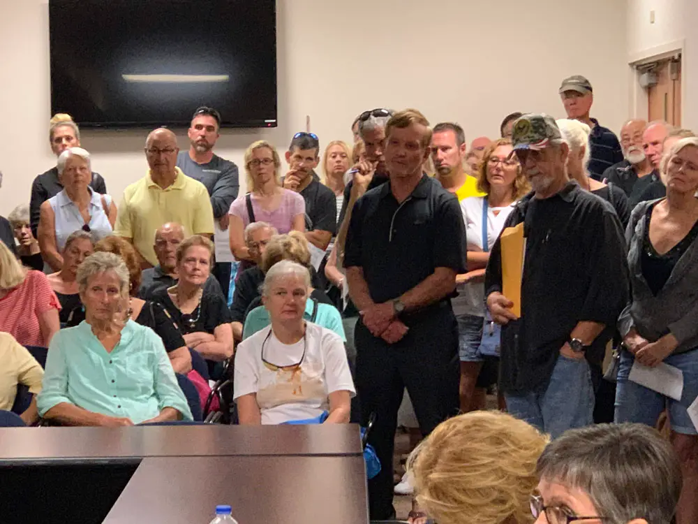 An earlier application by The Gardens drew standing-room-only opposition when it was considered by the county's usually somnolent Technical Review Committee last July. Wednesday's meeting is expected to draw a crowd, but mostly through zoom. (© FlaglerLive)