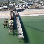 Contrary to some misconception, the trestle parallel to the old pier is not the new pier, but merely the work platform that will enable the contarctor to demolish the pier and built the 800-foot replacement. That begins when the trestle is completed.