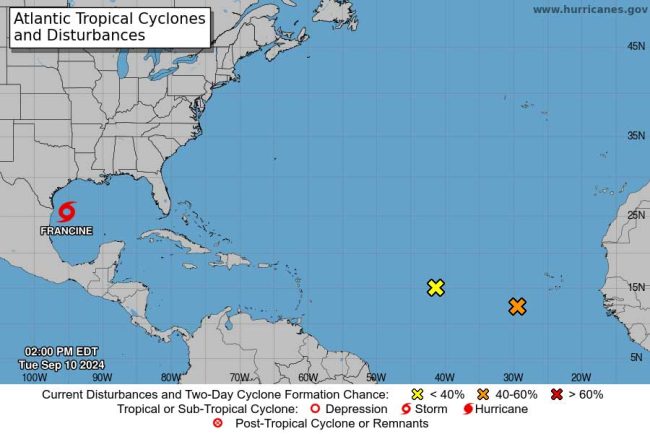 Click on the map for details from the National Hurricane Center.