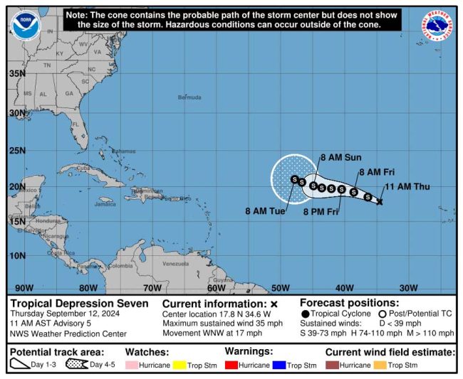 Click on the map for details from NHC. 