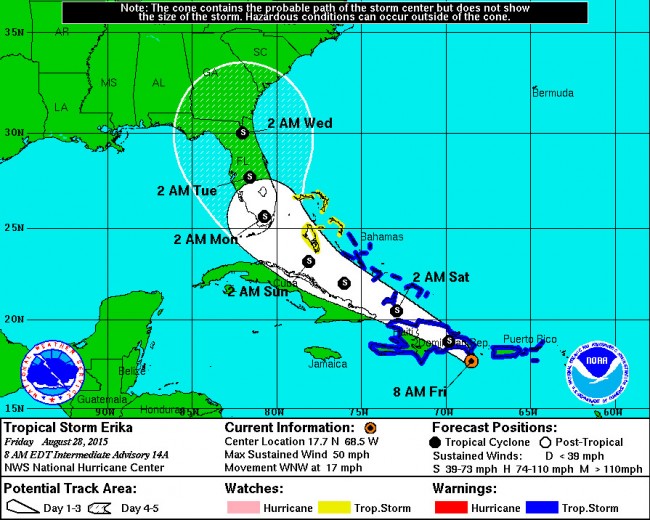 tropical storm erika