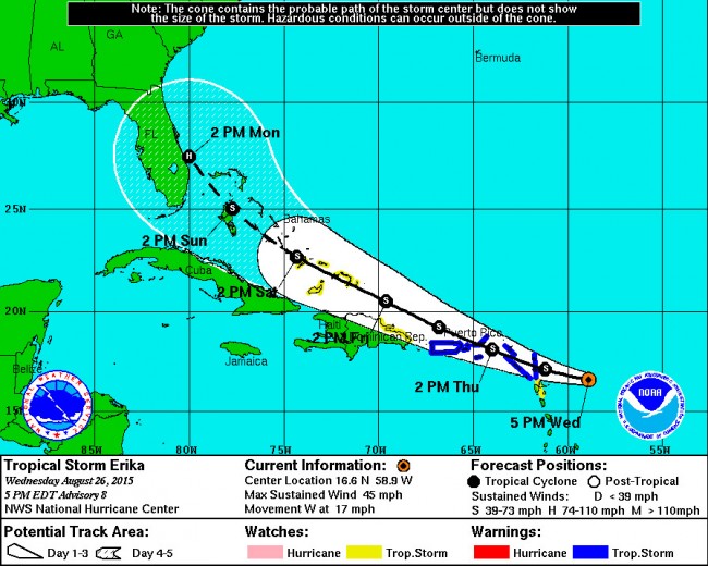 tropical storm erika