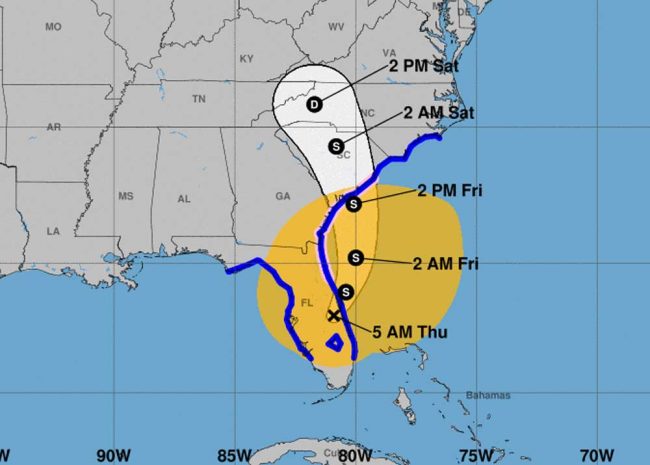 Tropical Storm Ian was expected to exit the Florida Peninsula this morning around Titusville, making a wide swing around the Flagler shore.