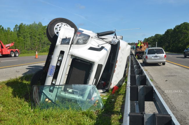 truck overturned