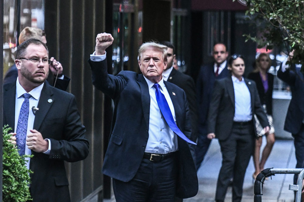 Donald Trump arrives at Trump Tower in New York on May 30, 2024, after being found guilty on 34 felony counts.