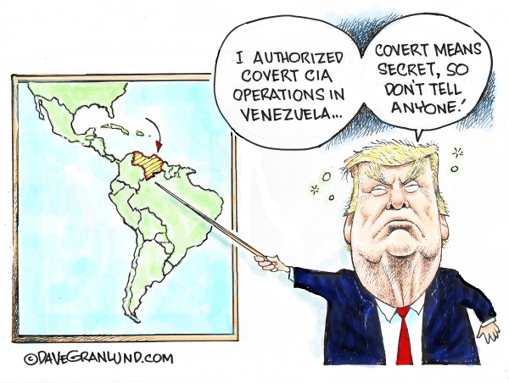 CIA covert OPS in Venezuela by Dave Granlund, PoliticalCartoons.com