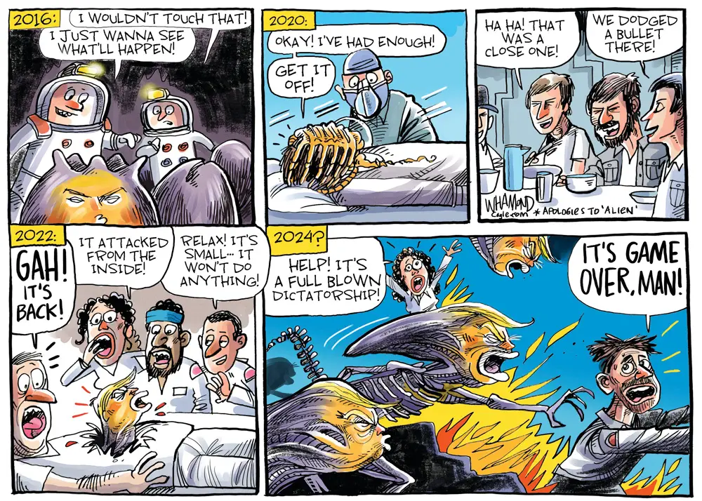Alien Insurrection by Dave Whamond, Canada, PoliticalCartoons.com