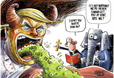 The Exorcism by Dave Whamond, Canada, PoliticalCartoons.com