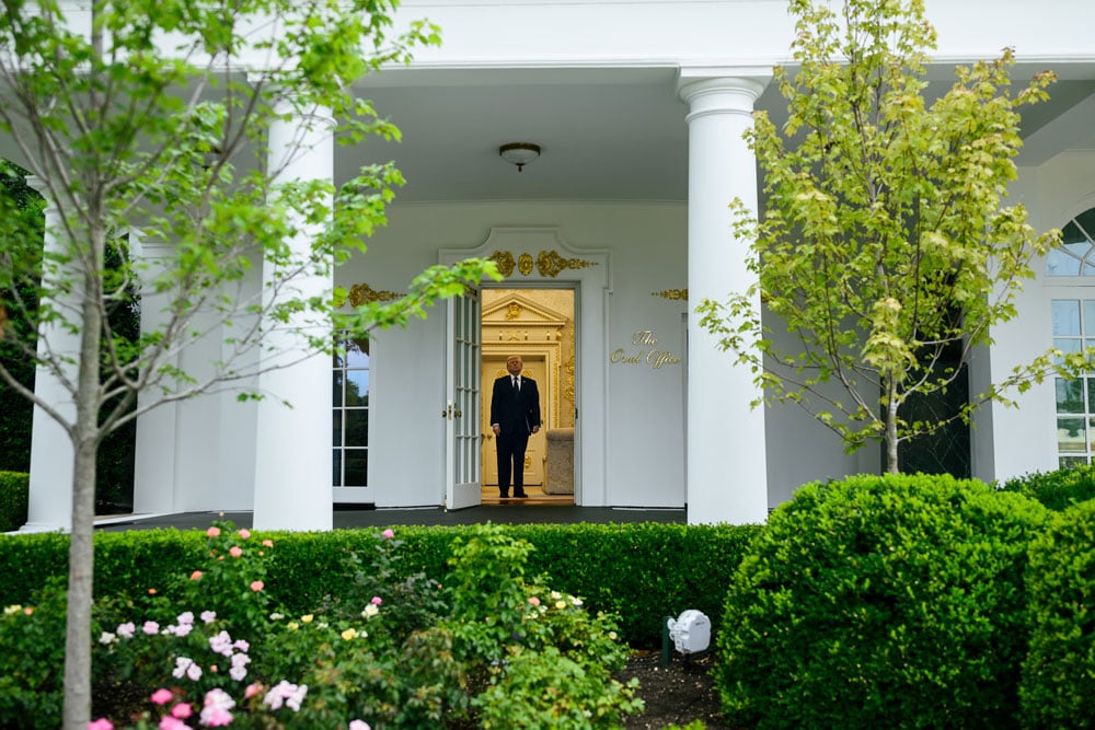 Enjoying his house. (White House)