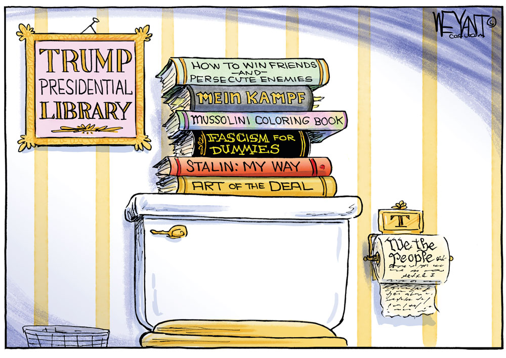 Trump's Library by Christopher Weyant, CagleCartoons.com