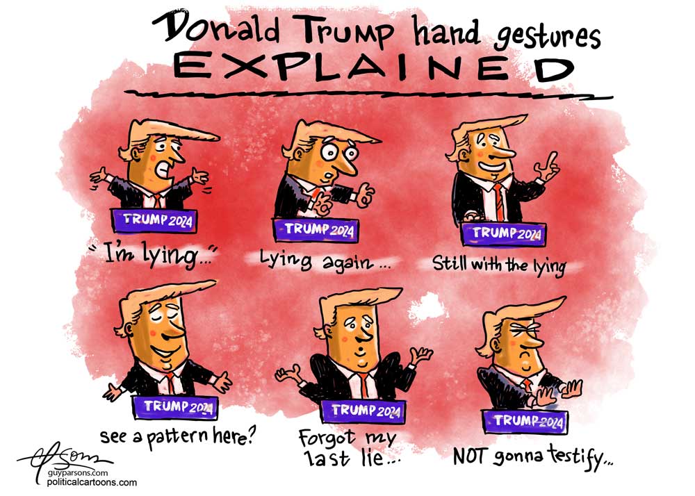 Hands up for trump by Guy Parsons, PoliticalCartoons.com