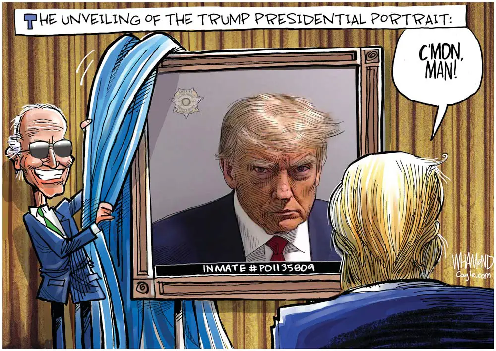 Trump Presidential Portrait UPDATED by Dave Whamond, Canada, PoliticalCartoons.com