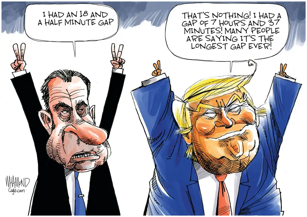 Trump Gap by Dave Whamond, Canada, PoliticalCartoons.com