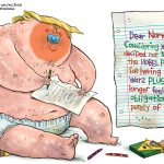 Trump Cringe Letter To Norway by Rick McKee, CagleCartoons.com