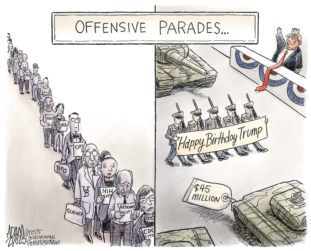 Trump Parades by Adam Zyglis, The Buffalo News.