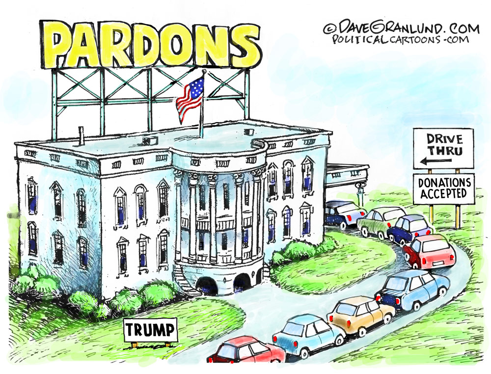 Trump pardons and donations by Dave Granlund, PoliticalCartoons.com