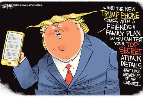 Trump Phone Friends and Family Plan by Rick McKee, CagleCartoons.com