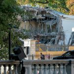 The facade of the East Wing of the White House is seen on Oct. 20, 2025.