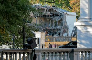 The facade of the East Wing of the White House is seen on Oct. 20, 2025.