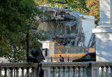 The facade of the East Wing of the White House is seen on Oct. 20, 2025.
