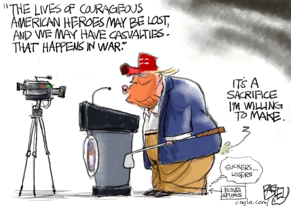 Trump’s War by Pat Bagley, PoliticalCartoons.com
