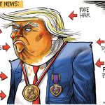 Trump accepts fake Nobel Prize by Dave Whamond, Canada, PoliticalCartoons.com