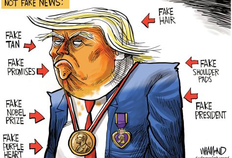Trump accepts fake Nobel Prize by Dave Whamond, Canada, PoliticalCartoons.com
