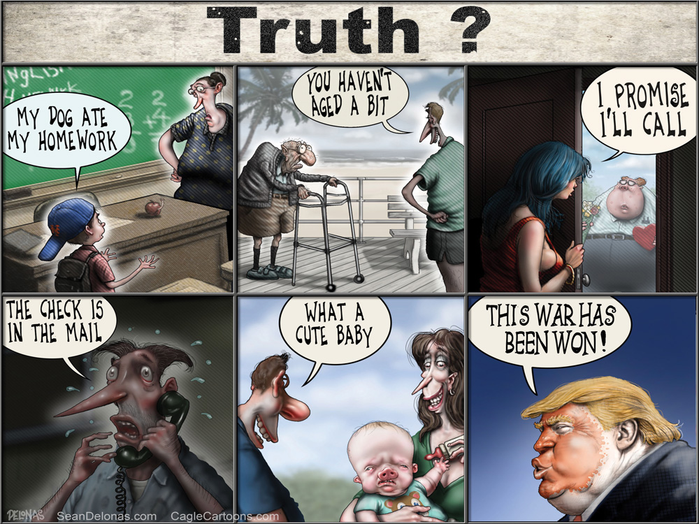 Donald Trump and the Truth by Sean Delonas, Cagle.com/Delonas