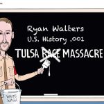 The Oklahoma state education chief is taking a page from Florida's new habit of ripping pages out of history books. (Bruce Plante, PoliticalCartoons.com)