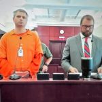 Zachary Tuohey, left, next to Assistant Public Defender Spencer O'Neal this morning as they faced Circuit Court Judge Dawn Nichols. (© FlaglerLive via zoom)