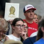 Protesters in Utah demonstrate against a school district’s ban on the Bible for having ‘vulgarity and violence’ unfit for young children.