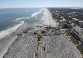 A recently completed beach-rebuilding project in St. Johns County, conducted by Weeks Marine, the contractor that just won a $27 million bid to rebuild 3 miles of Beach north and south of the Flagler Beach pier. (U.S. Army Corps of Engineers)