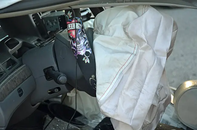 Both airbags deployed. Click on the image for larger view. (© FlaglerLive)