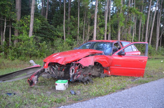 The Oldsmobile was demolished front and back. Click on the image for larger view. (© FlaglerLive)