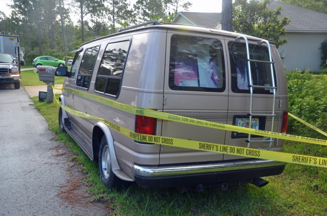 The van at the scene. Click on the image for larger view. (© FlaglerLive)