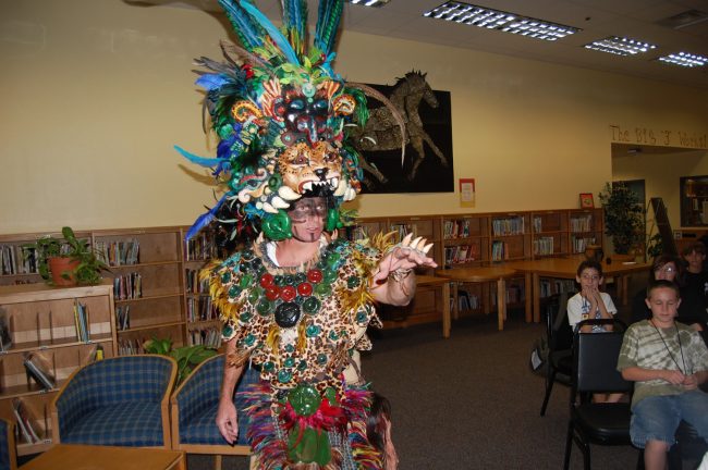 Vernon Orndorff as Middleworld's Lord 6 Dog, back in 2010 when he was principal at Indian Trails Middle School and he was participating in a literary celebration. Click on the image for larger view. (© FlaglerLive)