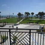 The Centennial Community Dinner will be held at Veterans Park, seen here from the balcony of a room at Compass by Margaritaville, one of the Centennial's sponsors. (© FlaglerLive)