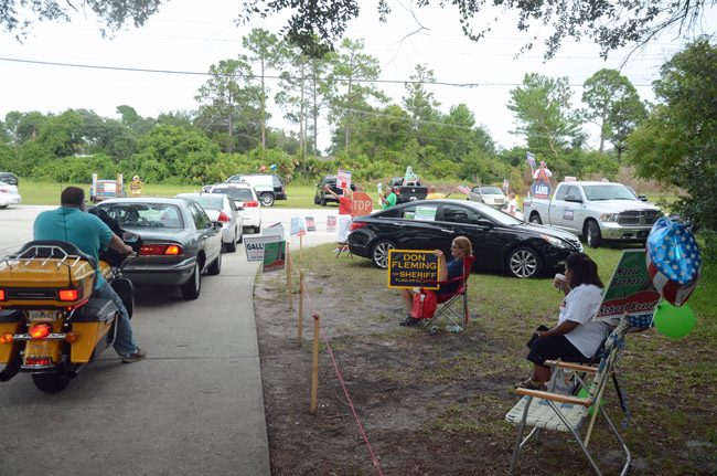 Flagler County's busiest precinct, at the VFW Post on Old Kings Road, has raised safety issues for the elections supervisor. She proposed splitting the precinct as part of a plan that would create two new precincts in the county. (© FlaglerLive)