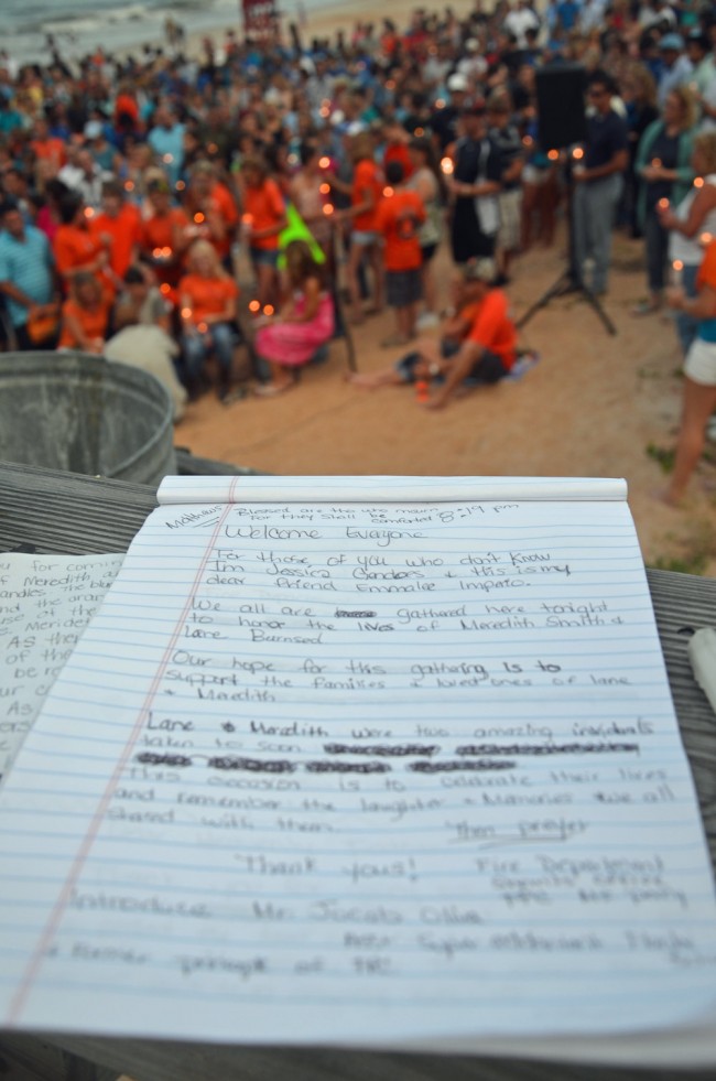 meredith smith and lane burnsed candlelight vigil.