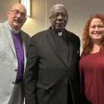 From left to right Revs. Joe Parramore, James Golden and Rachel Gunter Shapard photographed on Jan. 25, 2024. Golden and Gunter Shapard spoke against HB 931, which would authorize public and charter school districts to allow chaplains in schools. (Photo by Jackie Llanos/Florida Phoenix)